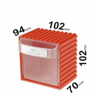Block of one hinged drawer 102x94x102mm, 2251 RED