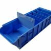 40x15x10cm dėžutės atverčiamu priekiniu dangteliu, mėlynos RAL 5015 spalvos