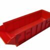 40x15x10cm dėžutės atverčiamu priekiniu dangteliu, raudonos RAL3020 spalvos