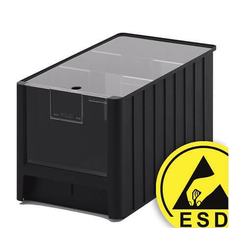 ESD boxes TOP with partitions, lids