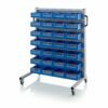 Aluminum trolleys with 28, 30x23,4x9cm format boxes