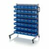 Aluminum trolleys with 42, 30x15,6x9cm format boxes
