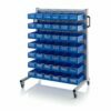 Aluminum trolleys with 42, 40x15,6x9cm format boxes