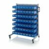 Aluminum trolleys with 56, 40x11,7x9cm format boxes