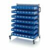 Aluminum trolleys with 56, 50x11,7x9cm format boxes