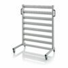 Aluminum trolley for 9cm high boxes