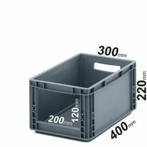 EURO dėžės 40x30x22cm su 20x12cm anga galinėje sienelėje