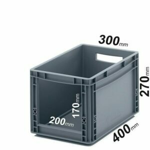 EURO dėžės 40x30x27cm su 20x17cm anga galinėje sienelėje