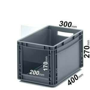 EURO dėžės 40x30x27cm su skaidria 20x17cm angos uždanga