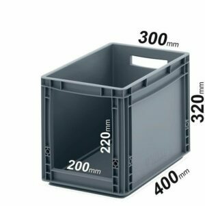 EURO dėžės 40x30x32cm su 20x22cm anga galinėje sienelėje