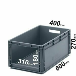 EURO dėžės 60x40x27cm su 31x18cm anga galinėje sienelėje