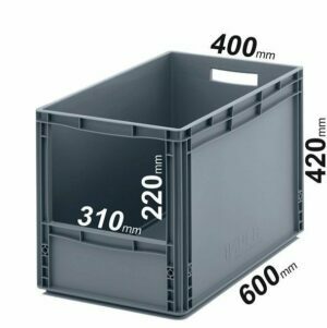 EURO dėžės 60x40x42cm su 31x22cm anga galinėje sienelėje