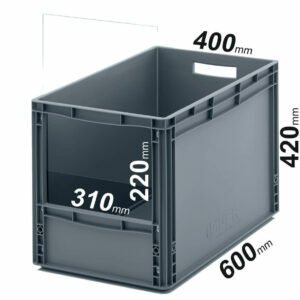 EURO dėžės 60x40x42cm su skaidria 31x22cm angos uždanga