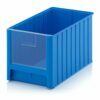 Mėlynos (RAL5015) spalvos dėžutės 50x31x30cm su skaidriu priekiniu dangteliu