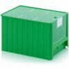 Žalios (RAL6018) spalvos dėžutės 50x31x30cm su skaidriu dangteliu
