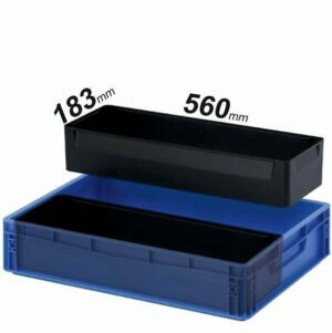 560x183x50-150mm plastikiniai įdėklai 600x400mm EURO formato dėžėms