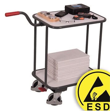 Electrically conductive ESD carts