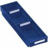 Mėlynos spalvos plastikinės dėžutės 120x400x65mm