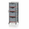 Aluminum trolleys for 800x600mm EURO format boxes, with full extension drawers