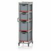 Aluminum trolleys for 600x400mm EURO format boxes, with full extension drawers