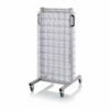 Dvipusis aliuminio vežimėlis su 20, 6 skaidrių stalčiukų modulių, 69x68x134cm