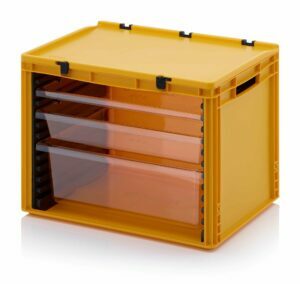 Containers with pull-out drawers, 60x40x43,5cm