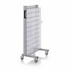 Vienpusis aliuminio vežimėlis su 10, 6 skaidrių stalčiukų modulių, 69x45x134cm