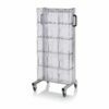 Vienpusis aliuminio vežimėlis su 5, 3 skaidrių stalčiukų moduliais, 69x45x134cm