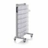 Vienpusis aliuminio vežimėlis su 7, 5 skaidrių stalčiukų modulių, 69x45x134cm