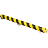 Profilés de protection souples vissés de 100 cm de long, Ø30 mm, noir avec couleur jaune