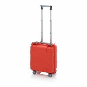 45x40x22,3cm raudonos spalvos, rakinamas 22l talpos apsauginis lagaminas su ratukais