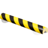 50cm lang, Ø30mm verschraubt, weiche Schutzprofile, schwarz mit gelber Farbe