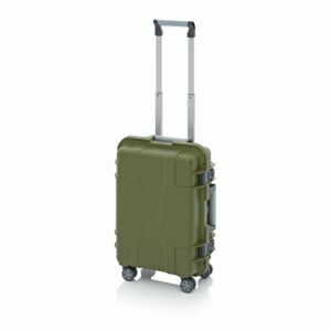 55x40x22,3cm olive color 27l capacity protective suitcase with wheels