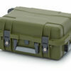 55x40x22,3cm alyvuogių spalvos 27l talpos, rakinamas apsauginis lagaminas su ratukais