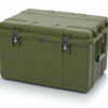 80x60x44,3cm alyvuogių spalvos 150l talpos, rakinamas apsauginis lagaminas su ratukais