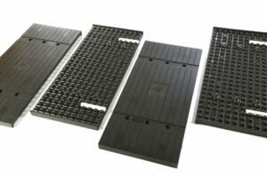 Black protection for rectangular columns in parking areas