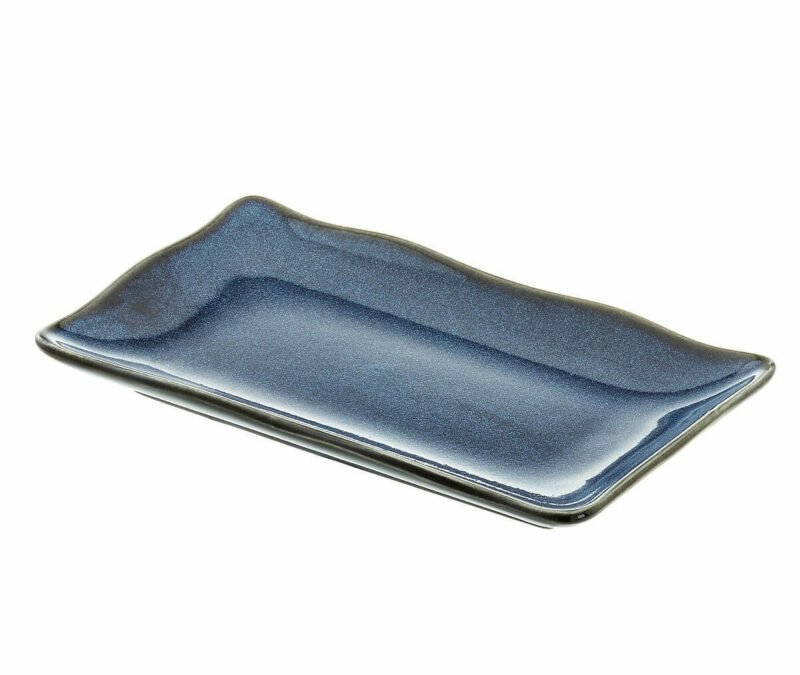 Prostokątne ceramiczne talerze do serwowania 21x12x2,2cm LEOU0010
