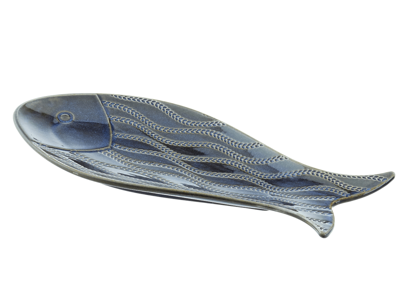 Zivs formā dekorēti keramikas šķīvji 25,5x10,5x1,8cm LEOU0009