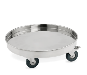 Stainless steel trolley for containers