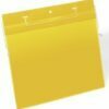 Pakabinami vokeliai su vieliniu fiksatoriumi, A4 H formato, geltonos spalvos