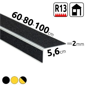 5,6cm non-slip aluminum profile for stairs