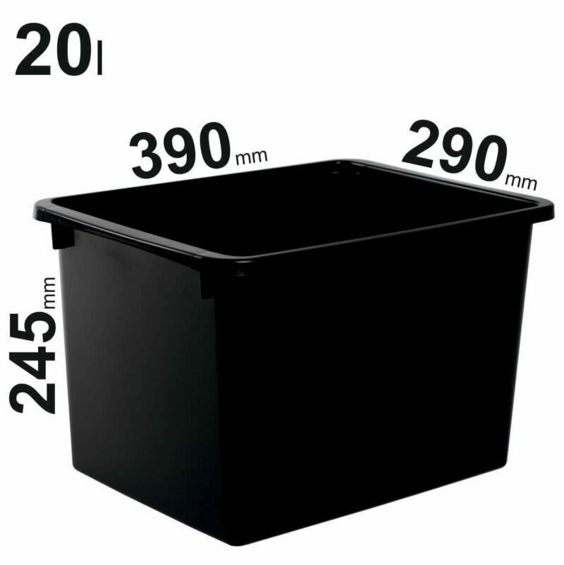 20l juodos spalvos Store LT sandėliavimo dėžės 390x290x245mm, 78200200
