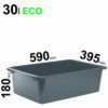 30l pilkos spalvos Store LT ECO sandėliavimo dėžės 590x395x180mm 78301100RC