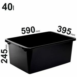 40l juodos spalvos Store LT sandėliavimo dėžės 590x395x245mm 78400200