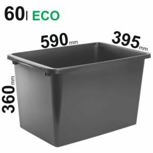 60l pilkos spalvos Store LT ECO sandėliovimo dėžės 590x395x360mm 78601100RC