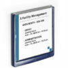 Mėlynos spalvos, kabinetų lentelės laikiklis pritaikytas 149x148,5mm informacinei kortelei