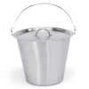 Graduated stainless steel buckets with lids