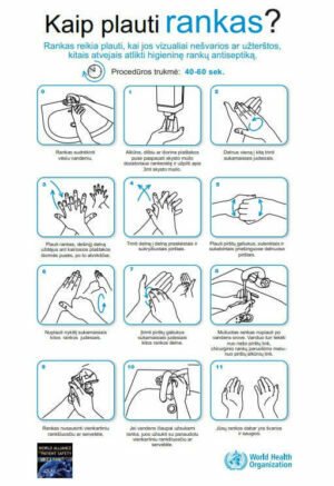 Instrukcija kaip tinkamai plauti rankas