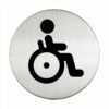 Klijuojama šlifuoto nerūdijančio plieno nuoroda WC neįgaliesiems Ø8,3cm