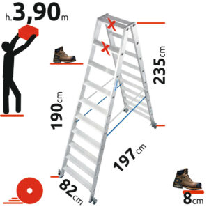 10-step double-sided sliding ladder KRAUSE 124876